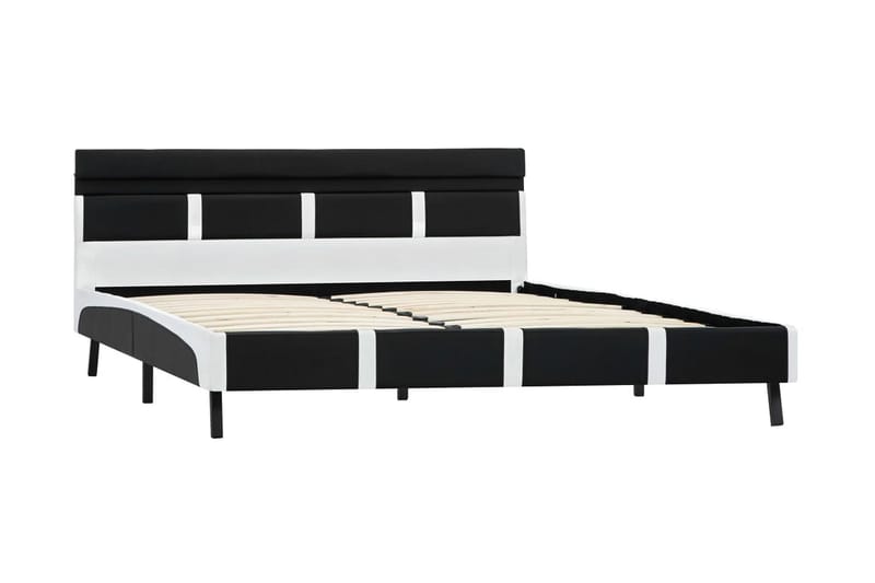 Sängram med LED svart konstläder 120x200 cm - Svart - Möbler - Säng - Sängram & sängstomme