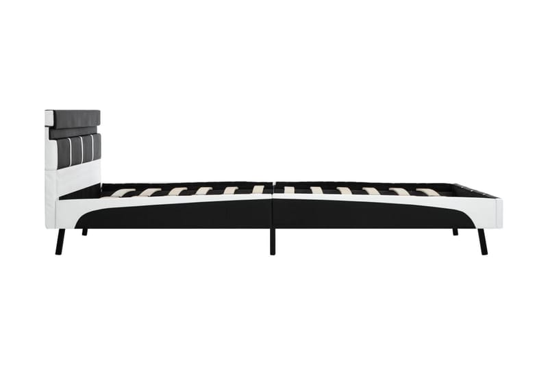 Sängram med LED svart konstläder 160x200 cm - Svart - Möbler - Säng - Sängram & sängstomme