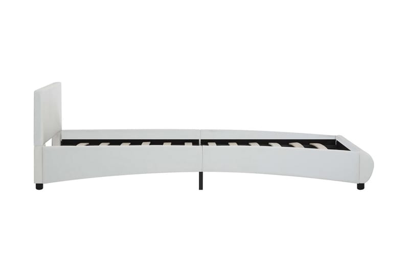 Sängram med LED vit konstläder 100x200 cm - Vit - Möbler - Säng - Sängram & sängstomme