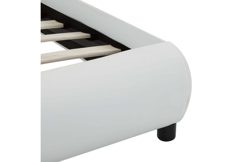 Sängram med LED vit konstläder 100x200 cm - Vit - Möbler - Säng - Sängram & sängstomme