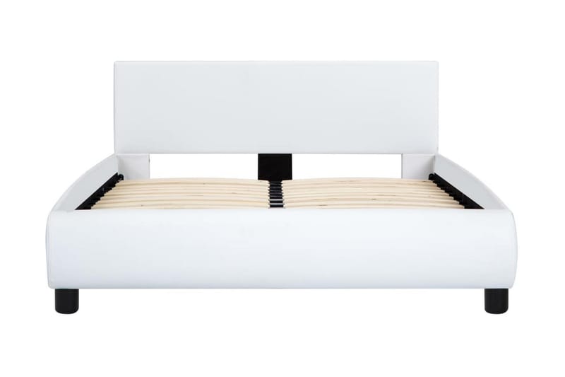 Sängram med LED vit konstläder 120x200 cm - Vit - Möbler - Säng - Sängram & sängstomme