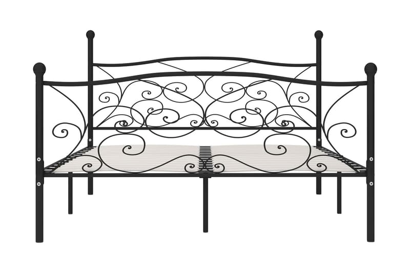 Sängram med ribbotten svart metall 180x200 cm - Svart - Möbler - Säng - Sängram & sängstomme