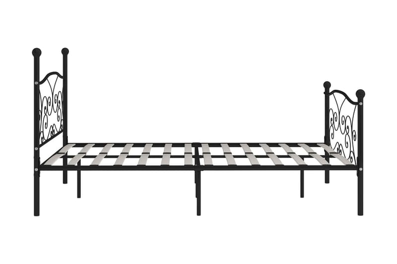 Sängram med ribbotten svart metall 180x200 cm - Svart - Möbler - Säng - Sängram & sängstomme