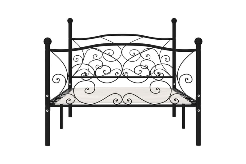 Sängram med ribbotten svart metall 90x200 cm - Svart - Möbler - Säng - Sängram & sängstomme