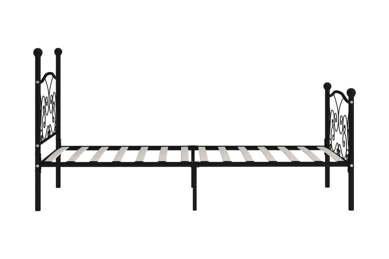 Sängram med ribbotten svart metall 90x200 cm - Svart - Sängram & sängstomme