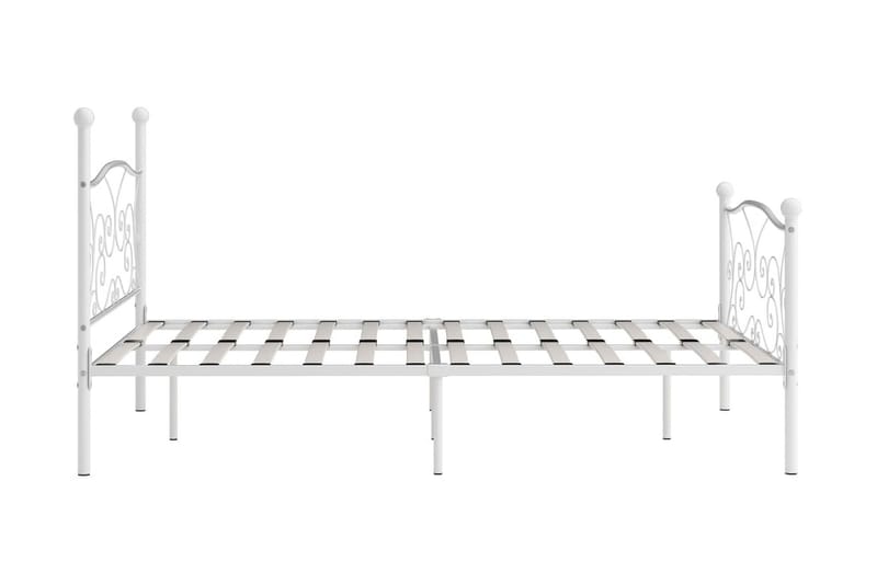 Sängram med ribbotten vit metall 120x200 cm - Vit - Möbler - Säng - Sängram & sängstomme