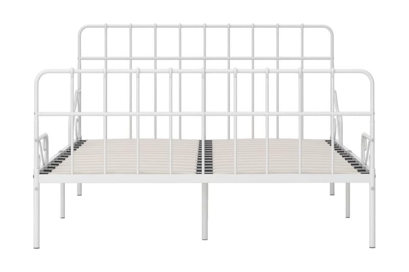 Sängram med ribbotten vit metall 120x200 cm - Vit - Möbler - Säng - Sängram & sängstomme