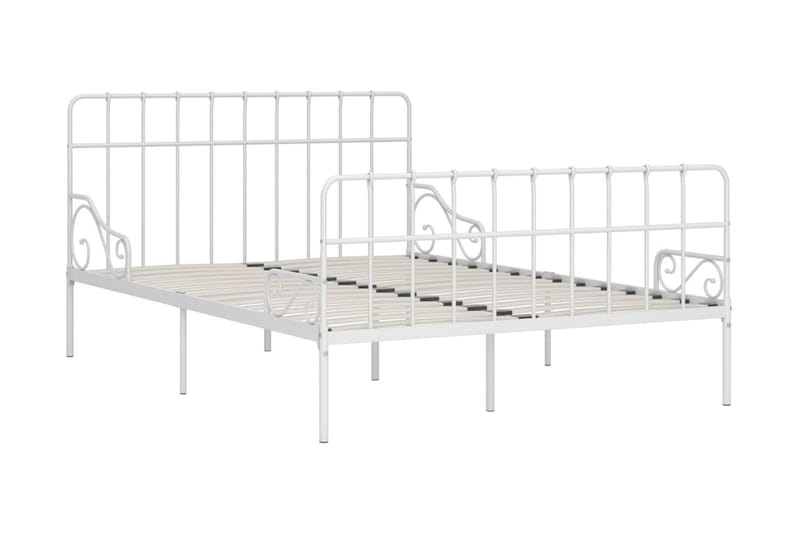 Sängram med ribbotten vit metall 120x200 cm - Vit - Möbler - Säng - Sängram & sängstomme