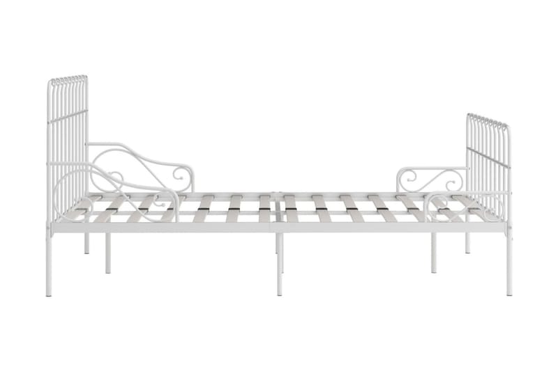 Sängram med ribbotten vit metall 120x200 cm - Vit - Möbler - Säng - Sängram & sängstomme