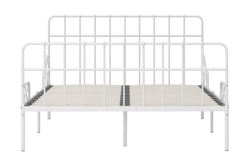 Sängram med ribbotten vit metall 140x200 cm - Vit - Möbler - Säng - Sängram & sängstomme