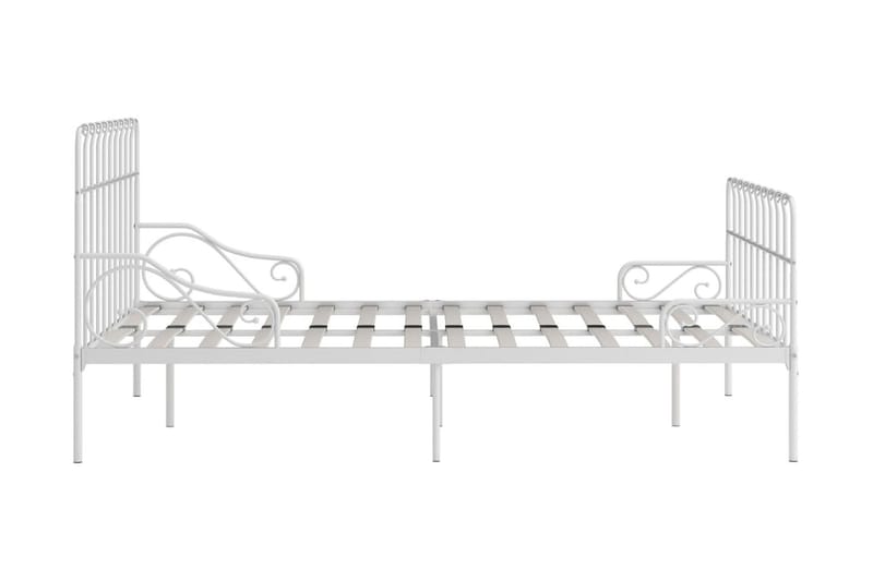 Sängram med ribbotten vit metall 140x200 cm - Vit - Möbler - Säng - Sängram & sängstomme
