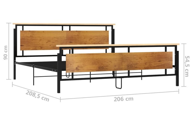 Sängram metall 200x200 cm - Svart - Sängram & sängstomme