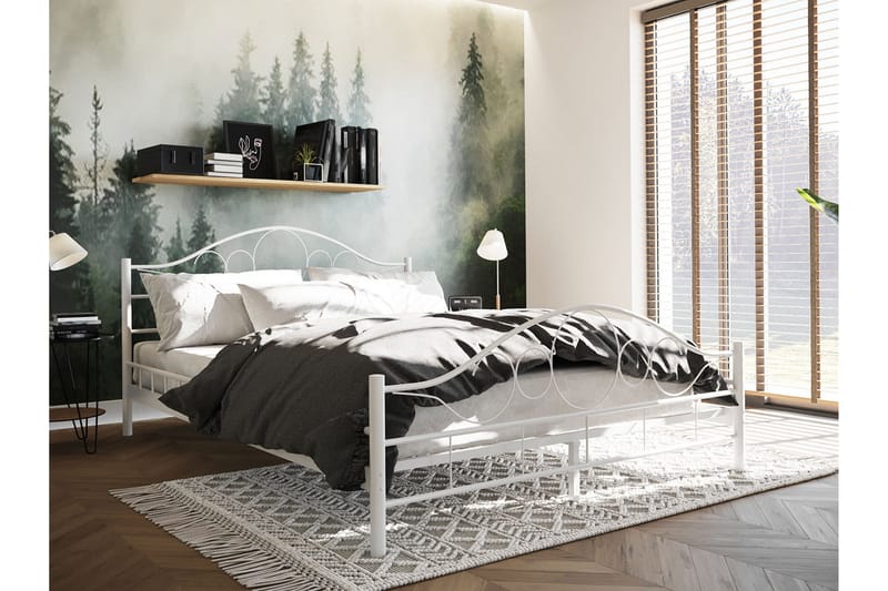 Sängram NOREMI 160x200 - Vit - Möbler - Säng - Sängram & sängstomme