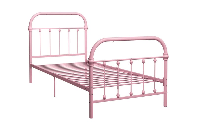 Sängram rosa metall 100x200 cm - Rosa - Möbler - Säng - Sängram & sängstomme