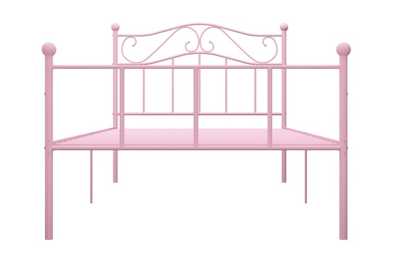 Sängram rosa metall 100x200 cm - Rosa - Möbler - Säng - Sängram & sängstomme