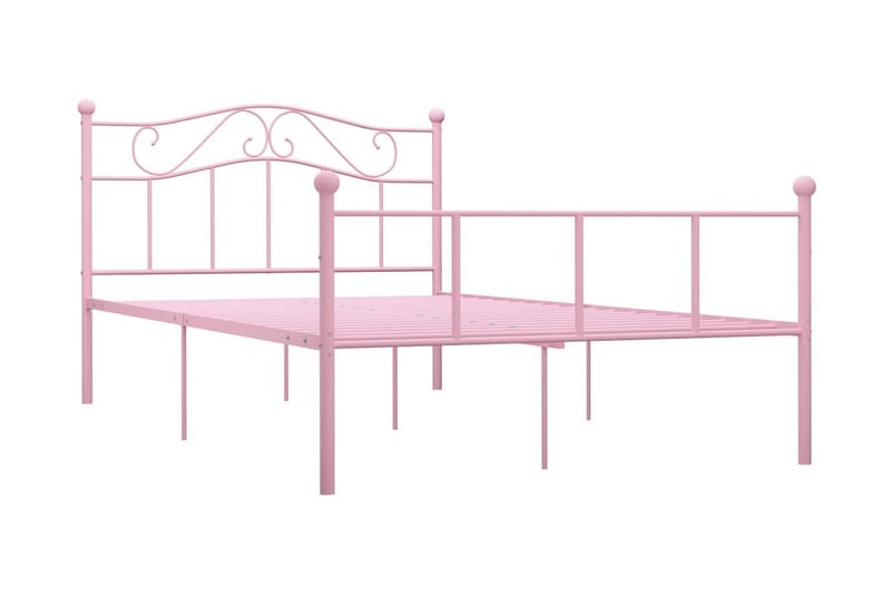 Sängram rosa metall 160x200 cm - Rosa - Möbler - Säng - Sängram & sängstomme
