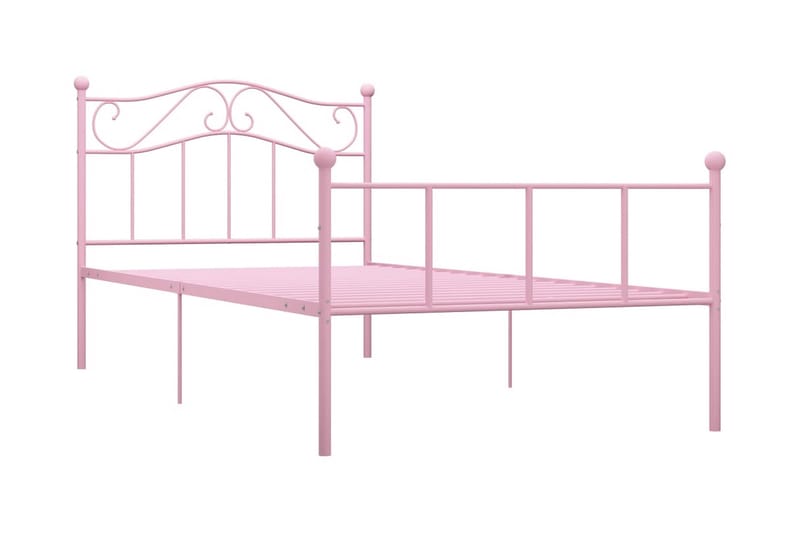 Sängram rosa metall 90x200 cm - Rosa - Sängram & sängstomme