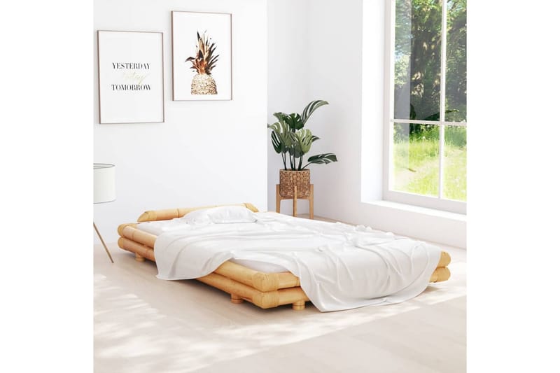 Sängram svart bambu 120x200 cm - Brun - Möbler - Säng - Sängram & sängstomme