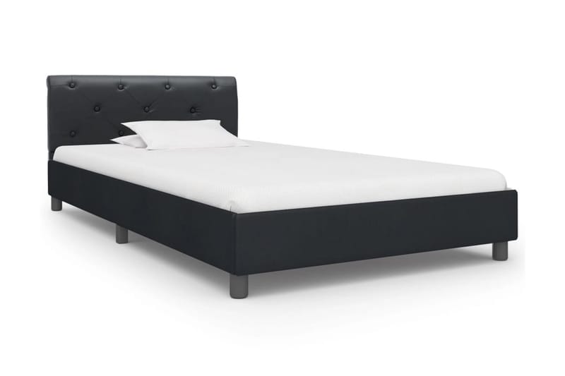 Sängram svart konstläder 100x200 cm - Svart - Möbler - Säng - Sängram & sängstomme