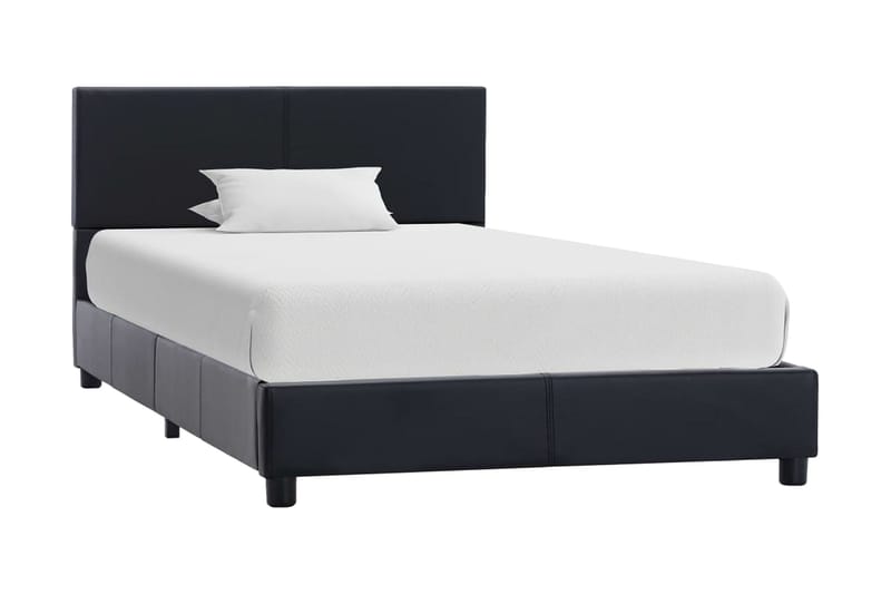 Sängram svart konstläder 90x200 cm - Svart - Möbler - Säng - Sängram & sängstomme