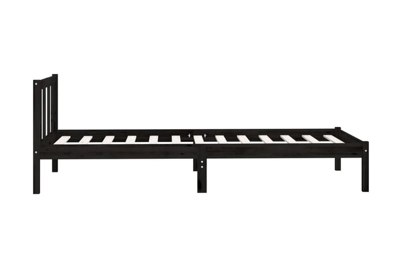 Sängram svart massiv furu 100x200 cm - Svart - Möbler - Säng - Sängram & sängstomme