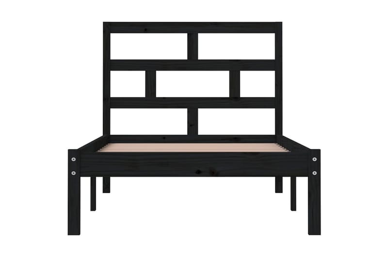 Sängram svart massiv furu 100x200 cm - Svart - Möbler - Säng - Sängram & sängstomme