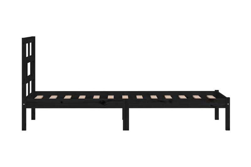Sängram svart massiv furu 100x200 cm - Svart - Möbler - Säng - Sängram & sängstomme