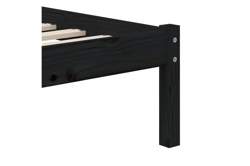 Sängram svart massiv furu 100x200 cm - Svart - Möbler - Säng - Sängram & sängstomme