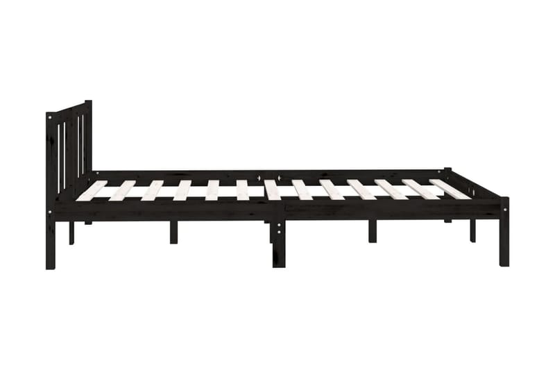 Sängram svart massiv furu 140x190 cm - Svart - Möbler - Säng - Sängram & sängstomme