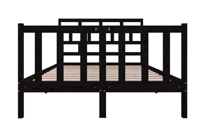 Sängram svart massiv furu 140x190 cm - Svart - Möbler - Säng - Sängram & sängstomme