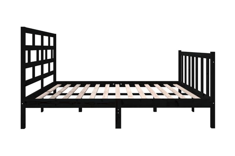 Sängram svart massiv furu 140x190 cm - Svart - Möbler - Säng - Sängram & sängstomme