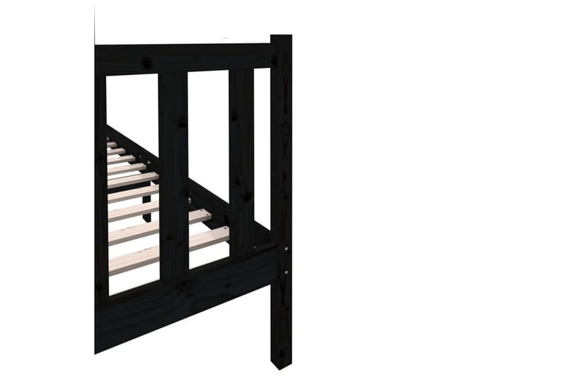 Sängram svart massiv furu 140x190 cm - Svart - Möbler - Säng - Sängram & sängstomme