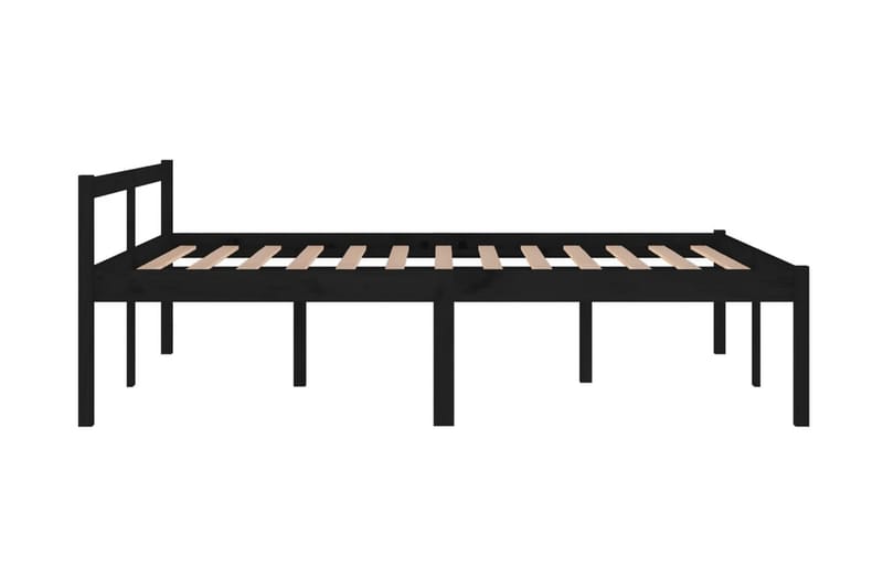 Sängram svart massiv furu 150x200 cm 5FT - Svart - Möbler - Säng - Sängram & sängstomme