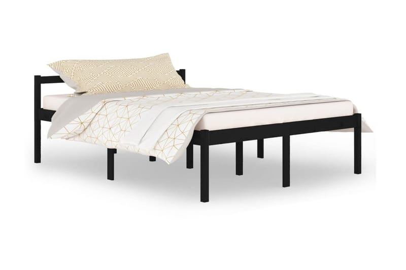 Sängram svart massiv furu 150x200 cm 5FT - Svart - Möbler - Säng - Sängram & sängstomme