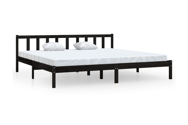 Sängram svart massiv furu 200x200 cm - Svart - Möbler - Säng - Sängram & sängstomme