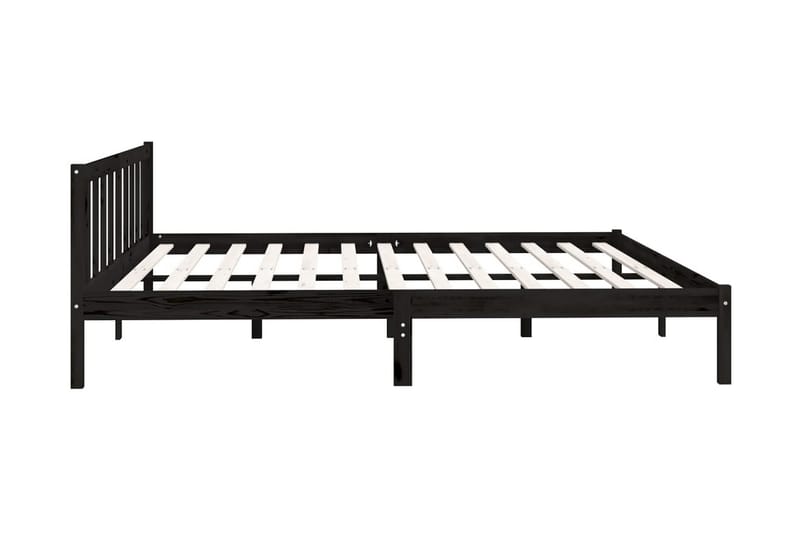 Sängram svart massiv furu 200x200 cm - Svart - Möbler - Säng - Sängram & sängstomme