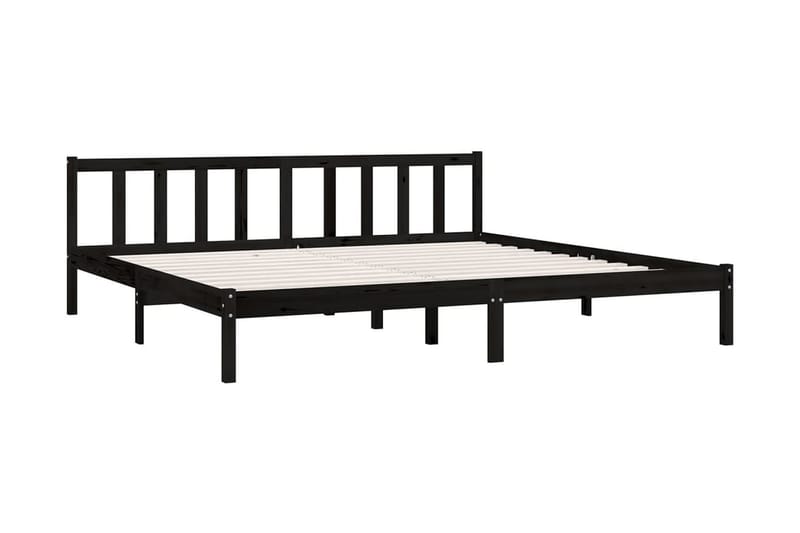Sängram svart massiv furu 200x200 cm - Svart - Möbler - Säng - Sängram & sängstomme