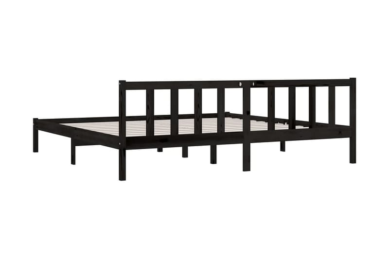 Sängram svart massiv furu 200x200 cm - Svart - Möbler - Säng - Sängram & sängstomme