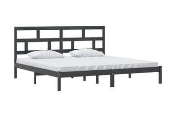 Sängram svart massiv furu 200x200 cm