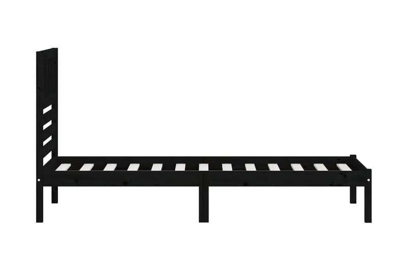 Sängram svart massiv furu 75x190 cm liten enkelsäng - Svart - Möbler - Säng - Sängram & sängstomme