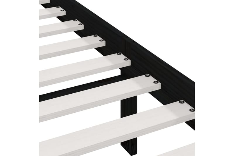 Sängram svart massiv furu 75x190 cm liten enkelsäng - Svart - Möbler - Säng - Sängram & sängstomme