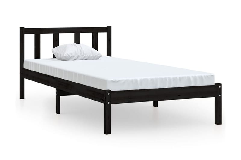 Sängram svart massiv furu 90x200 cm - Svart - Möbler - Säng - Sängram & sängstomme