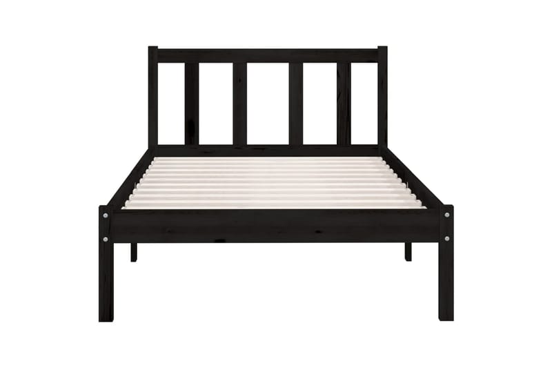 Sängram svart massiv furu 90x200 cm - Svart - Möbler - Säng - Sängram & sängstomme
