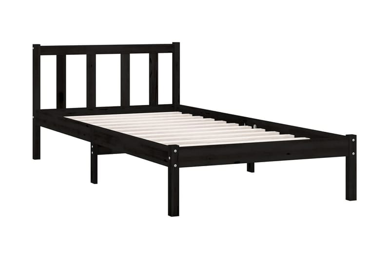 Sängram svart massiv furu 90x200 cm - Svart - Möbler - Säng - Sängram & sängstomme