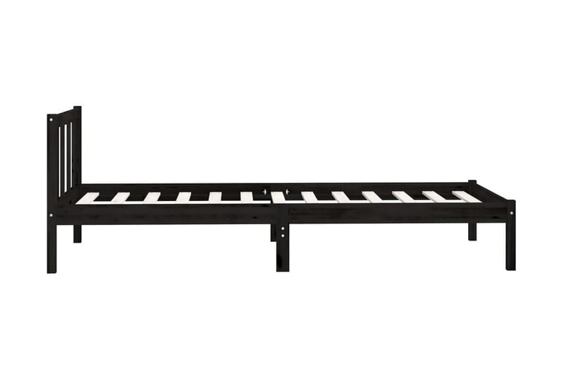 Sängram svart massiv furu 90x200 cm - Svart - Möbler - Säng - Sängram & sängstomme