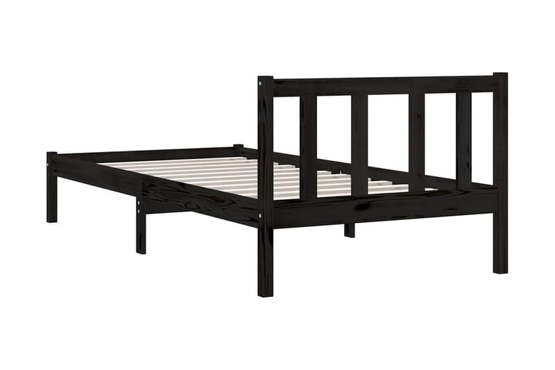 Sängram svart massiv furu 90x200 cm - Svart - Möbler - Säng - Sängram & sängstomme