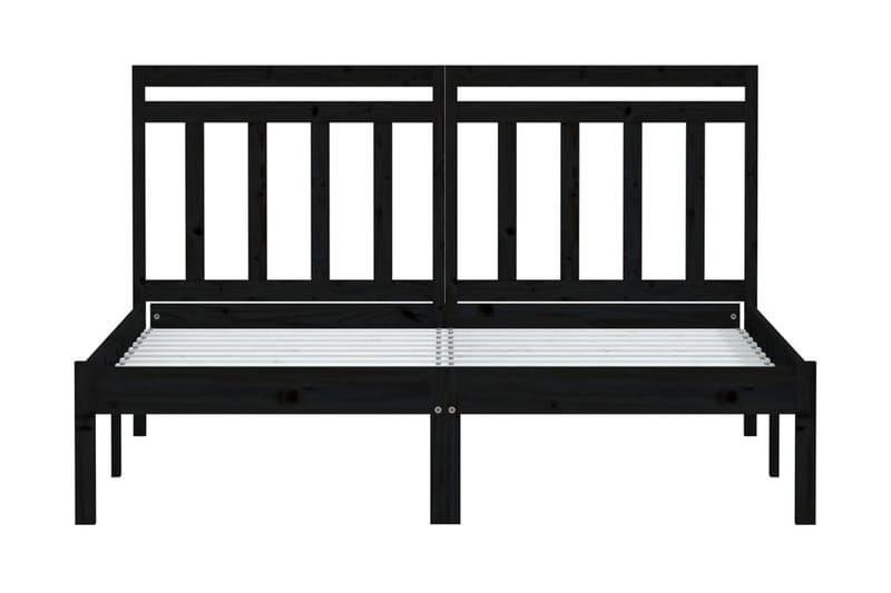 Sängram svart massivt furu 140x190 cm - Svart - Möbler - Säng - Sängram & sängstomme