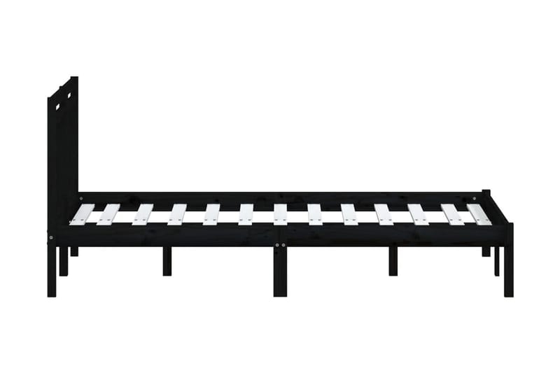Sängram svart massivt furu 140x190 cm - Svart - Möbler - Säng - Sängram & sängstomme