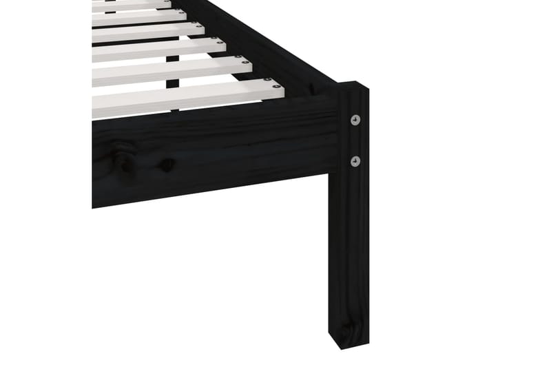 Sängram svart massivt furu 150x200 cm - Svart - Möbler - Säng - Sängram & sängstomme