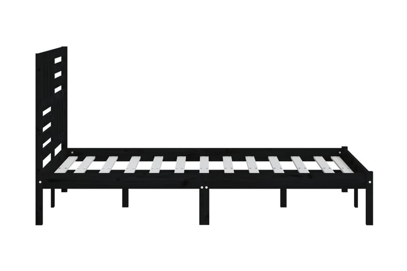 Sängram svart massivt furu 150x200 cm - Svart - Möbler - Säng - Sängram & sängstomme